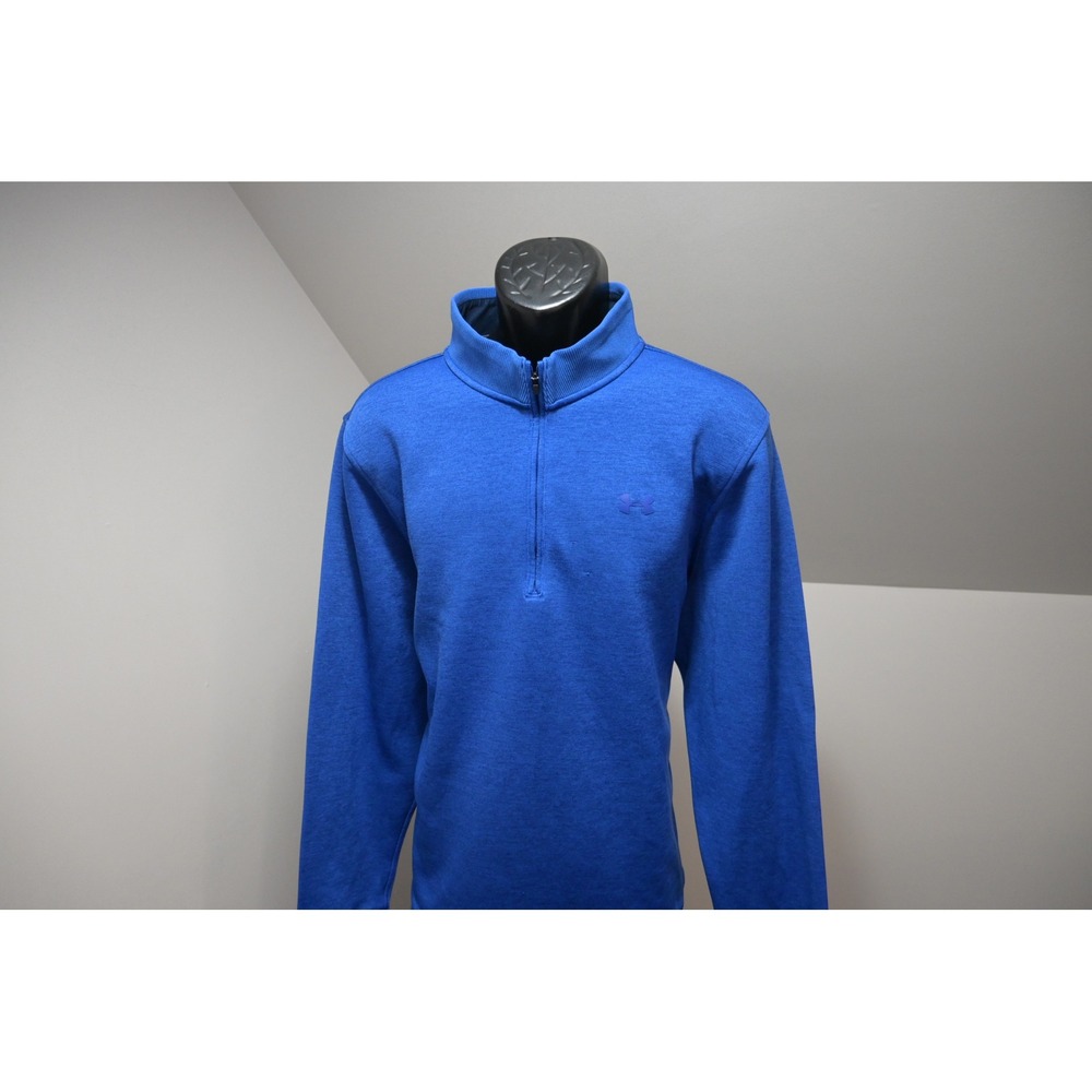 Under Armour 1/4 Zip Pullover Mens 2XL Blue Storm Heathered Active Good‎